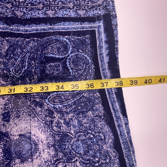 Dress Barn Navy Blue Paisley Sheer Tunic W 1X Tie at Neck BEACH BOHO - Picture 7 of 10